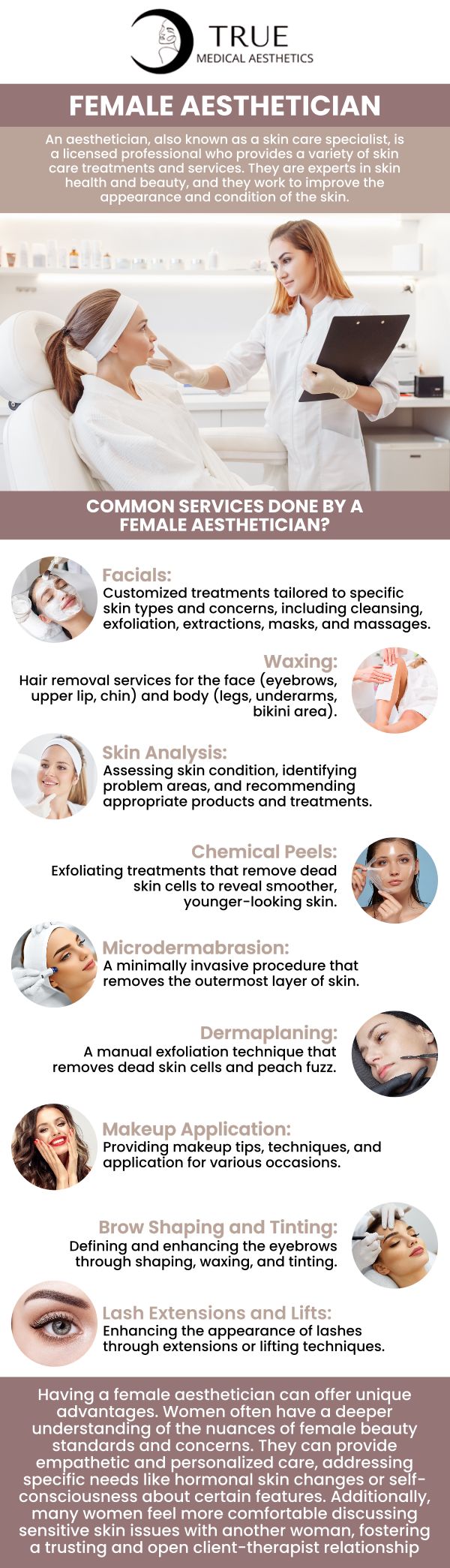 Experience the epitome of skincare luxury at True Medical Aesthetics, where our experienced team of female aestheticians specializes in tailored treatments designed to unveil your skin's true radiance. Discover personalized skincare solutions crafted just for you and trust in our expertise to revitalize your complexion, boosting your confidence with every visit. Consult with our skilled professional, Tristen Durkin, RN, and her dedicated team, to discover personalized skincare solutions for you. For more information, please contact us or schedule an appointment online. We are conveniently located at 50 Avon Meadow Ln, Avon, CT 06001. Elevate your beauty regimen with True Medical Aesthetics today!