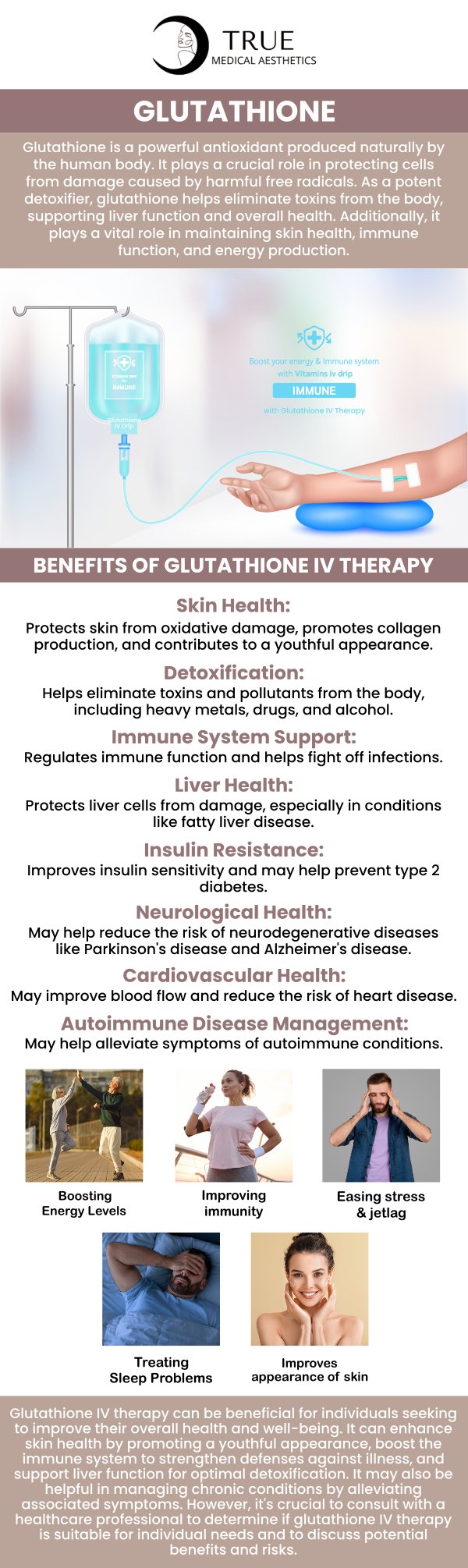 Cost of Glutathione for anti-aging treatments in Avon, CT, can vary based on the type of treatment and the clinic you choose. Glutathione injections are a popular option, with prices typically ranging from approximately $35 to over $60 per shot. To get an exact quote tailored to your needs, consult Tristen Durkin, RN, at True Medical Aesthetics. For more information, please contact us or schedule an appointment online. We are conveniently located at 50 Avon Meadow Ln, Avon, CT 06001. Cost of Glutathione for anti-aging treatments in Avon, CT, can vary based on the type of treatment and the clinic you choose. Glutathione injections are a popular option, with prices typically ranging from approximately $35 to over $60 per shot. To get an exact quote tailored to your needs, consult Tristen Durkin, RN, at True Medical Aesthetics. For more information, please contact us or schedule an appointment online. We are conveniently located at 50 Avon Meadow Ln, Avon, CT 06001.