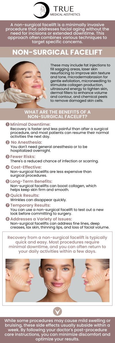 As we age, the natural loss of collagen and elastin can lead to sagging skin, softened jawlines, and a tired appearance. While a traditional surgical facelift was once the only solution, modern aesthetic medicine offers a transformative alternative. At True Medical Aesthetics, led by Tristen Durkin, RN, we specialize in non-surgical face lift techniques that restore youthful contours without a single incision. This approach is ideal for residents in Avon, CT, who desire significant lifting and tightening but wish to avoid the risks and lengthy recovery associated with the operating room. For more information, please contact us or schedule an appointment online. We are conveniently located at 50 Avon Meadow Ln, Avon, CT 06001.